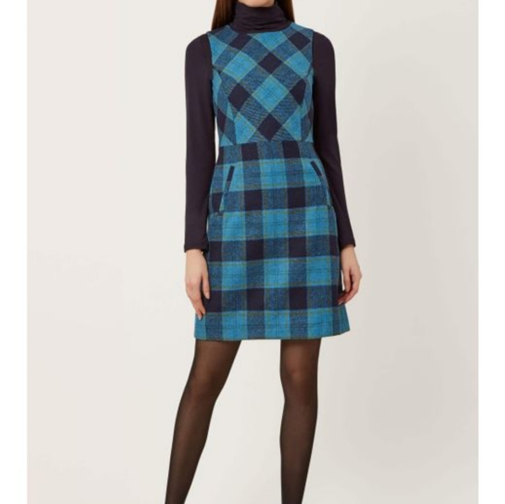Blue Plaid Mini Dress - Classic Sleeveless Shift